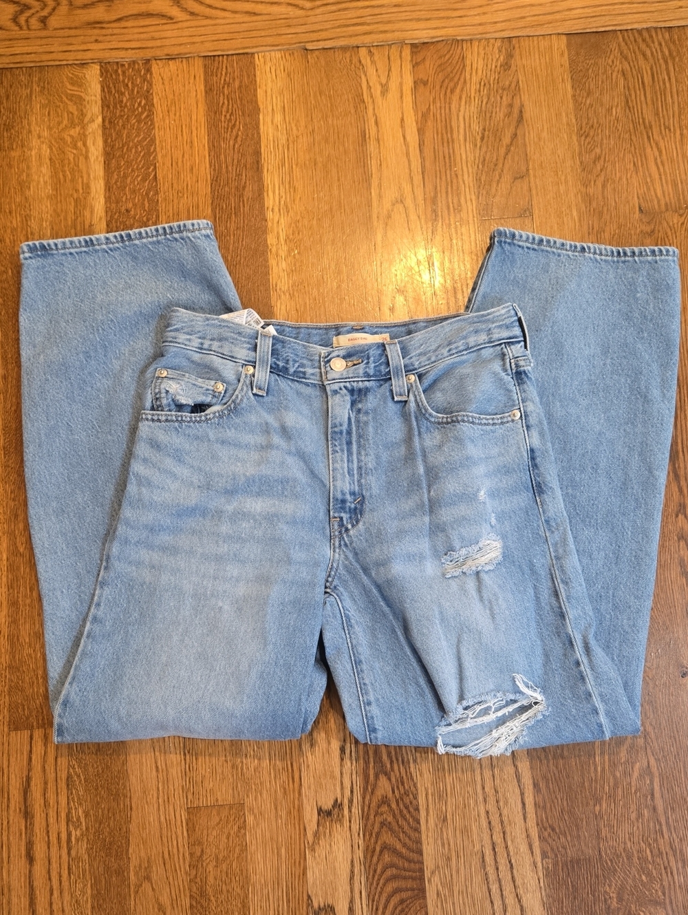 Levi's Baggy Dad Jeans Distressed High Rise Medium Wash Women's 26